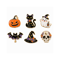 Broches en émail personnalisées pour Halloween, tout design, OEM, citrouille, fantôme, chauve-souris, badges de revers en métal moulé sous pression, vente en gros, approvisionnement direct usine