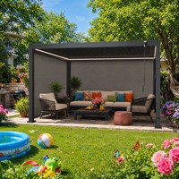 Paravent rétractable semi-transparent en aluminium thermolaqué pour terrasse extérieure, pergola, barrière anti-vent pour l'intimité