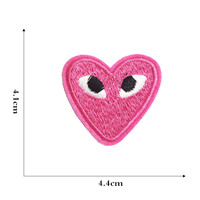 12 couleurs coeur oeil fer sur Patch bricolage vêtements accessoires Appliques dessin animé brodé étoile oeil coeur broderie patchs
