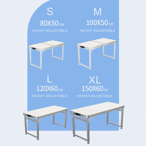 <span class=keywords><strong>Table</strong></span> de repas pliante moderne d'extérieur en <span class=keywords><strong>aluminium</strong></span> à plateau inclinable, multicolore, avec pieds escamotables, portable, pour <span class=keywords><strong>camping</strong></span> - Product Image 3