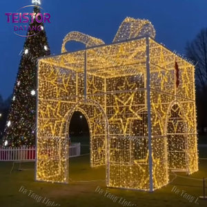 Grande boîte cadeau de Noël à LED avec motif lumineux, décoration extérieure commerciale pour centres commerciaux, rues et projets de fêtes - Product Image 4
