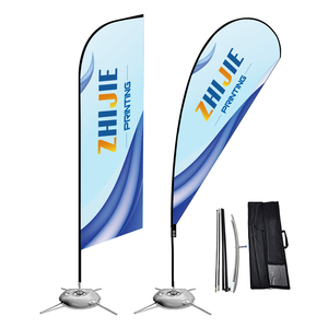 Tùy Chỉnh Kinh Doanh Quảng Cáo Ngoài Trời Bay Gió Đôi Bên In Ấn Lông Cờ Biểu Ngữ Đứng Giọt Giọt Lá Cờ Bãi Biển Cờ - Product Image 6