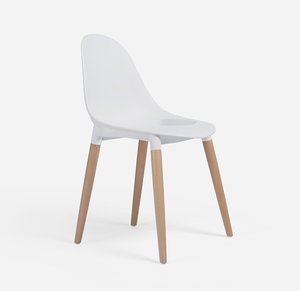 ビーチウッドレッグダイニングチェアPP素材屋内レストランとホームオフィス家具バーと生息地オフィス用 - Product Image 1