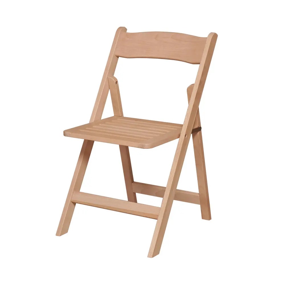 Excellent Quality Stylish Wooden Folding Chair With Breathable Slatted Seat Base For Events