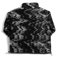 Veste polaire Sherpa personnalisée pour homme, motif Glitch Noise, à poils longs, thermique, écologique, réversible, manteau d'automne, col montant, style Gorpcore