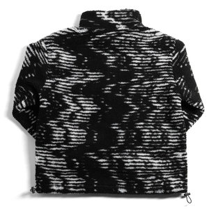 Veste polaire Sherpa pour homme à motif Glitch Noise, en polaire haute densité, manteau thermique d'hiver à col montant, style Gorpcore, streetwear urbain, personnalisable - Product Image 2