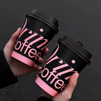 Vasos de Papel para Café de Doble Pared con Tapa, Impresión Personalizada, Desechables, para Bebidas Calientes, Café, Leche, Té, para Cafeterías