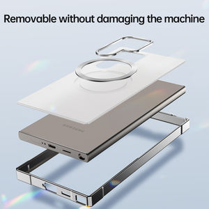 جراب بإطار معدني من الألومنيوم لهاتف Samsung Galaxy S25 Ultra وS24 Ultra، حماية من الدرجة العسكرية مع غطاء خلفي صلب من البولي كربونات، جراب مغناطيسي - Product Image 6