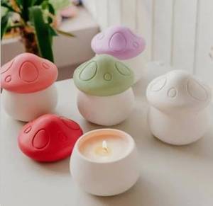 C & H Vente en gros Bougie en céramique colorée Cire de soja parfumée Parfum de luxe Couleur personnalisée Pot en béton Conteneur en <span class=keywords><strong>ciment</strong></span> Mèche en bois - Product Image 2