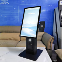 Kioscos de Pago de Autoservicio con Pantalla Táctil de 23.6 Pulgadas, Blancos y Negros, con Impresora de Códigos QR y Soporte para POS