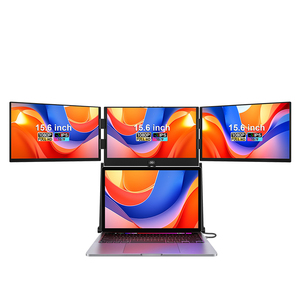 360 °   Moniteur portable rotatif 15,6 pouces, 1 câble pour 3 écrans, triple écran, sans commutation d'écran, port Type-C, pour ordinateur portable - Product Image 1