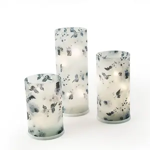 Multi Shape Multi Colour Hurricane Open Ended Ribbed Thin Smoke Grey Sublimation Frosted Glass Candle Holders Tube Chimney