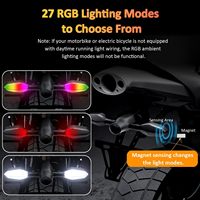 Clignotant de moto RGB à LED séquentiel avec projecteur d'ombre, étanche, pour une sécurité nocturne accrue