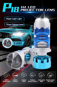 Tres lentes H4 Mini Led proyector faro bombilla 170W 18000LM coche Led lente camión Bi Led proyector lente - Product Image 3