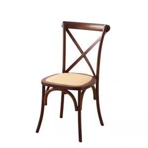 Chaise de salle à manger à dossier <span class=keywords><strong>croisé</strong></span>, siège en rotin, chaise vintage à dossier en X, siège en rotin tissé, chaise de café française en bois, chaise de ferme, lot de 2/4/6 - Product Image 6