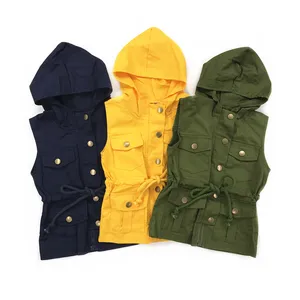 RTS Navy Mosterd Olijf Kids Fall Ontwerp Fashion Pocket Outdoor Vesten Baby Kleding