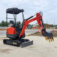 LIVRAISON GRATUITE Mini-excavatrice à moteur 1.2T 2.5T Excavatrices Bagger Digger Pelle Excavadora pour l'agriculture Prix bas