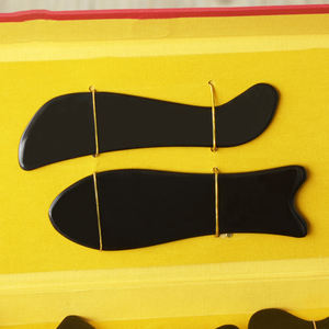 Planche gua sha naturelle corne de buffle noir grattage corne de bœuf ensemble de planche de grattage outil de Massage grattoir masseur de visage <span class=keywords><strong>Acupuncture</strong></span> Gua - Product Image 3
