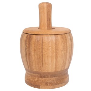 Triturador de ajo de bambú, picador manual de ajo, herramienta de cocina para hacer pasta de ajo, duradero, solo se puede lavar a mano. - Product Image 5