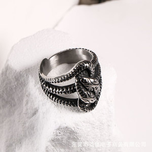 Snake Pattern Titanium Steel <b>Ring</b> <b>Men</b> Punk Style Fashion Jewelry Gift SA492 - Product Image 4