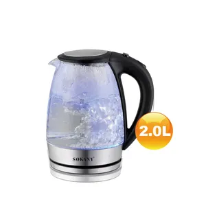 Cordless Portable Glass Tea Kettle BPA Free Water HeaterためTea Coffee Hot Cocoa Electric Kettle