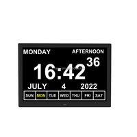 VESA jam Alarm Digital Digital, jam kalender dinding tampilan tulisan besar dapat diredupkan otomatis 7 8 10 12 13 14 15 inci