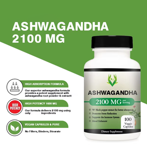 Capsules d'Ashwagandha personnalisées à marque distributeur, extra-fortes 2100mg, pour le soulagement du stress, le soutien énergétique, l'amélioration de l'énergie, la libération d'énergie et l'équilibre émotionnel - Product Image 6