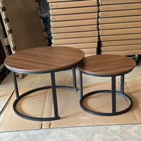 Table basse ronde rétractable haut de gamme, ensemble de tables à thé extensibles simples pour salon, salle de réception, maison de location