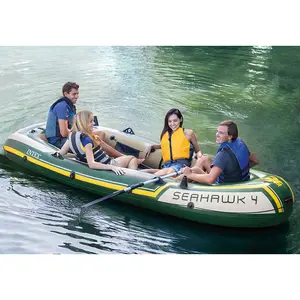 4 người Kayak cứu hộ câu cá Inflatable thuyền sà Lan nhóm dày Inflatable thuyền kayak thuyền đánh cá