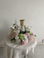 Centre de table de mariage personnalisé avec fleurs roses et blanches, design entièrement nouveau, boule de fleurs pour la décoration d'événements