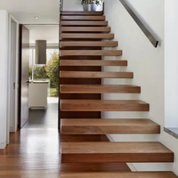 Escalier escamotable en bois de luxe Prima, escalier télescopique électrique à télécommande, escalier en acier pliable, escalier flottant