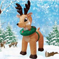 Renne de Noël gonflable géant personnalisé avec éclairage LED pour la décoration de la cour et de la maison