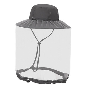 Bucket Hat With Mesh Face Cover Sunscreen Breathable Outdoor Fishing Hat For Men Women Adult Sports <b>Cap</b> Dark Gray Khaki <b>Army</b> - Product Image 4