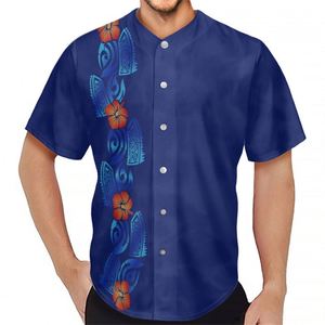 Jersey bisbol lengan pendek musim panas, seragam bisbol suku Polinesia, Jersey Jersey lengan pendek musim panas, sesuai permintaan - Product Image 6
