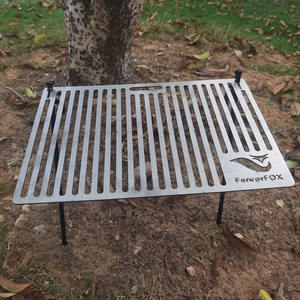 Parrilla Portátil de Acero Inoxidable 304 FervorFOX, 250x350mm, Parrilla para Acampar al Aire Libre con Soporte para Insertar en el Suelo - Product Image 1