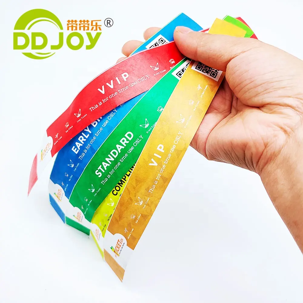 Personnalisé Pas Cher Événements Imprimable Bracelet à Usage unique Résistant À la Déchirure De Papier Tyvek Bracelet