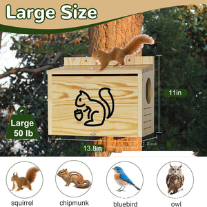 Casa Moderna Personalizable para Ardillas de Madera <span class=keywords><strong>con</strong></span> Porche Exterior Ampliado y Diseño de Animales para Ardillas y Mascotas - Product Image 6