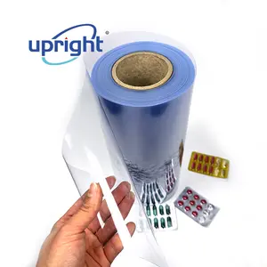 Upright Rigid Plastic Sheet Heat Shrink Pvc Transparent Hard Clear Pvc Rolls Pharmaceutical Pvc Film For Blister Packing