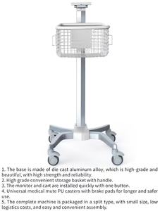 Hoogwaardige Verstelbare Roestvrijstalen Medische Monitor Kar Aanpasbare Ziekenhuis Patiënt Monitor <span class=keywords><strong>Trolley</strong></span> Met Mand - Product Image 5