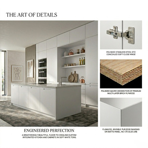Meubles de <span class=keywords><strong>cuisine</strong></span> modernes et minimalistes en contreplaqué sur mesure avec îlot de rangement et comptoir - Product Image 6