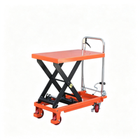 Chariot élévateur manuel hydraulique pliable à ciseaux simple, capacité 350 kg, hauteur 0,9 m, plateforme 815x500 mm pour la manutention de matériaux en entrepôt, transpalette
