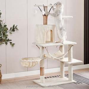 Pet Products Multi-layer Luxury <b>Cat</b> Climbing Frame Hammock Condo Kittens Interactive Ball Sisal Scratching Post <b>Plush</b> <b>Cat</b> Tree - Product Image 6