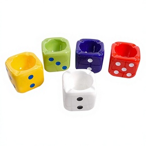 Colorful High Quality Custom Modern Smokeless Dice <b>Ceramic</b> <b>Ashtray</b> Thickened Glazed Stain Resistant Easy Clean Novelty Wholesale - Product Image 3
