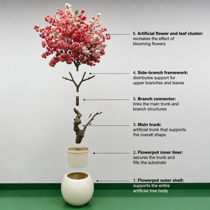 Albero di ciliegio artificiale realistico di alta qualità da 2,4-3 metri, lussuoso albero di sakura per decorazioni di grandi matrimoni ed eventi - Product Image 5