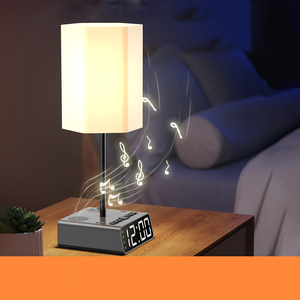 Dl820 Bàn Sạc Trạm USB C & A AC Cổng Và Loa Kép Ổ Cắm Điện Cảm Ứng Điều Khiển Ánh Sáng Ban Đêm Đèn Đồng Hồ Báo Thức - Product Image 2