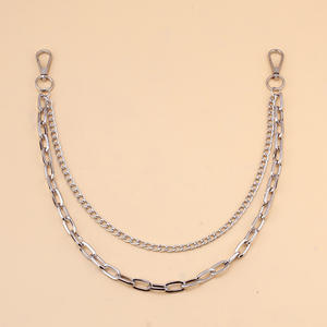 Cadena de cintura metálica de doble capa, estilo punk urbano, geométrica, de aleación de zinc, para uso diario, cadena colgante para jeans de mezclilla - Product Image 4