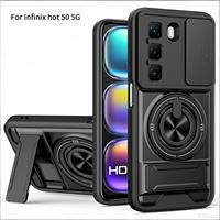 Étui de téléphone portable avec anneau magnétique puissant pour caméra coulissante pour Infinix Hot 50 60 Pro Plus 60i 4G 5G Coque arrière antichoc