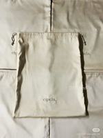 Pochette à bijoux personnalisée en coton biologique de luxe, écologique, antistatique, imprimée à l'écran, avec rabat, sac à pierres précieuses blanc