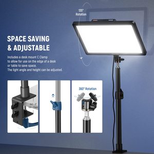 Kit d'éclairage vidéo LED portable <span class=keywords><strong>Neewer</strong></span> 15,5 pouces avec support à pince en C, 45W, température de couleur 2900K-7000K pour le gaming et l'enregistrement vidéo - Product Image 6