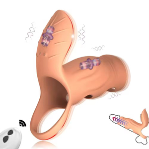 Anneau vibrant à double impact avec télécommande, résistance à la retarde, anneau fin, couple de résonances, produit amusant pour adultes - Product Image 1